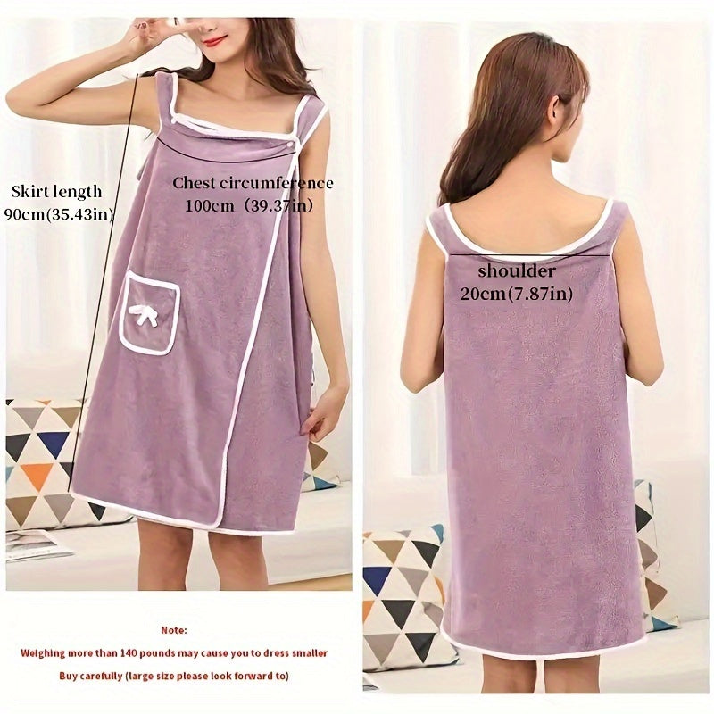 Quick Drying Wearable Bath Towel Thick Absorbent Shower Wrap