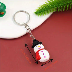6pcs Christmas Keychain Santa Claus Decor Key Chain Keyring Xmas Gift