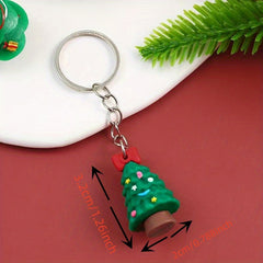 6pcs Christmas Keychain Santa Claus Decor Key Chain Keyring Xmas Gift