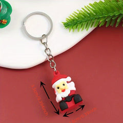6pcs Christmas Keychain Santa Claus Decor Key Chain Keyring Xmas Gift
