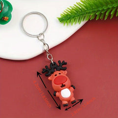 6pcs Christmas Keychain Santa Claus Decor Key Chain Keyring Xmas Gift