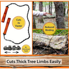 Pocket Chainsaw Heavy Duty Steel Hand Chainsaw Outdoor Survival Camping Tool