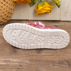 Heart & Letter Decor Skateboard Shoes Flat Light Lace-Up