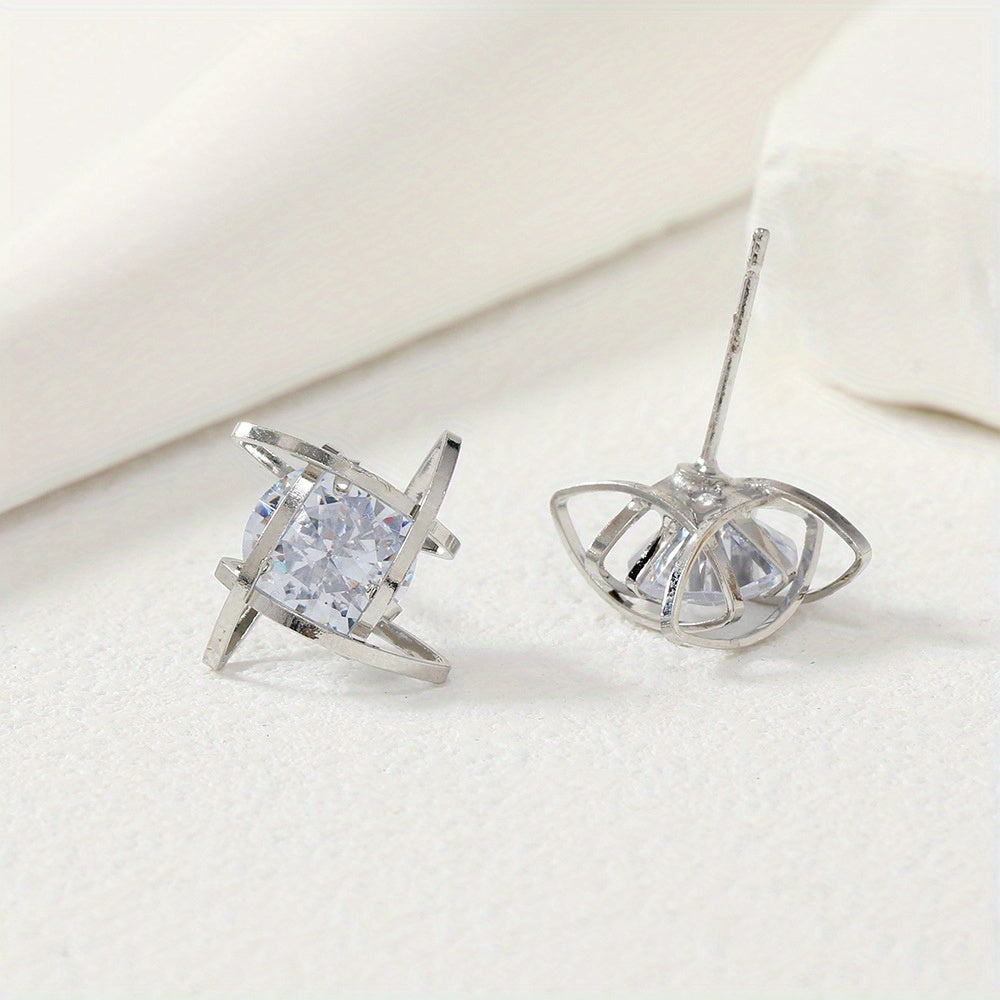 Zircon Stud Earrings Party Jewelry Gift For Women Mom Friends