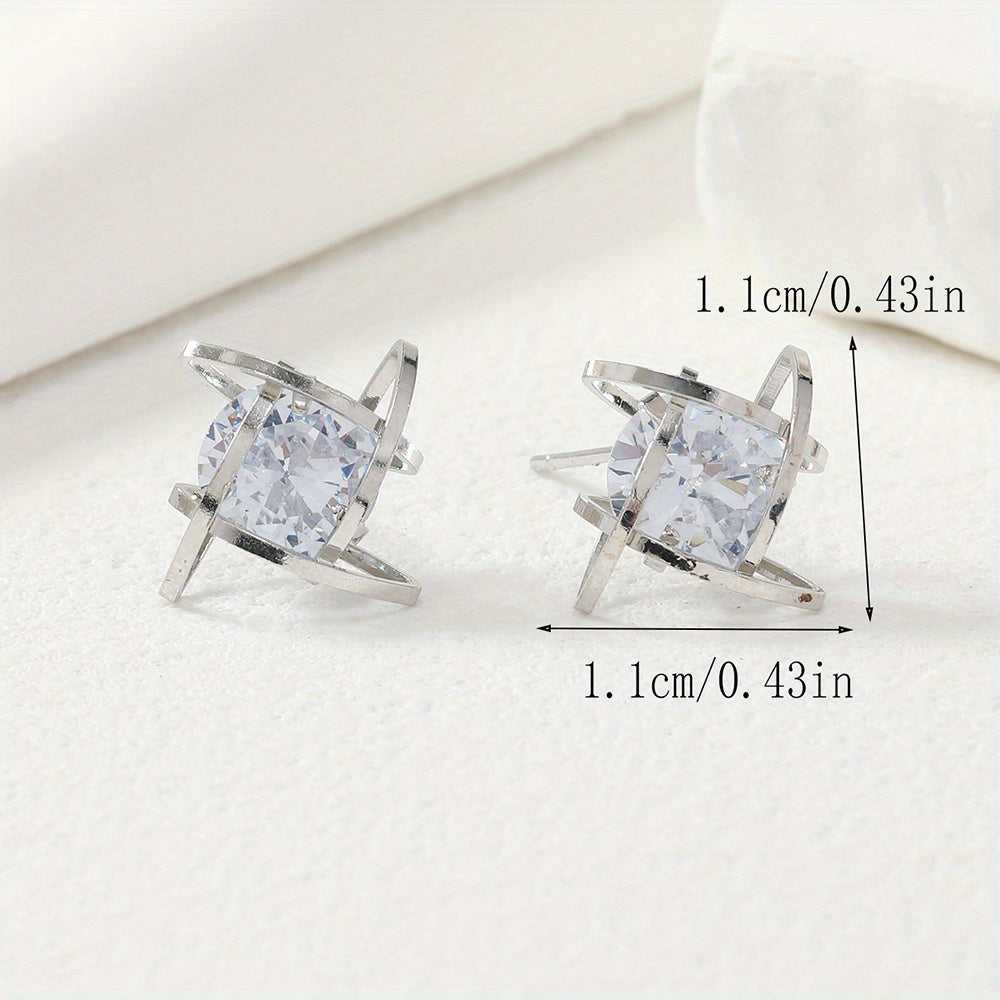 Zircon Stud Earrings Party Jewelry Gift For Women Mom Friends