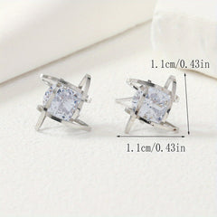 Zircon Stud Earrings Party Jewelry Gift For Women Mom Friends