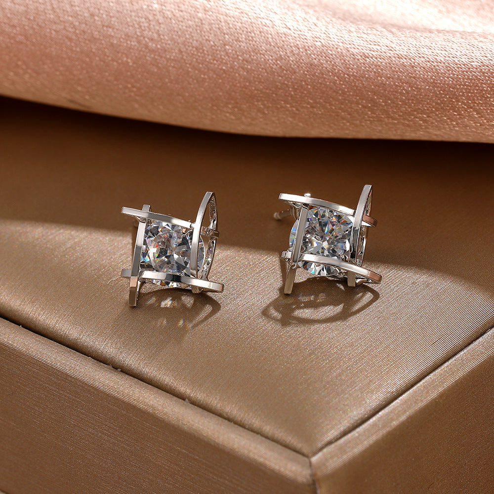 Zircon Stud Earrings Party Jewelry Gift For Women Mom Friends