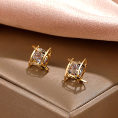 Zircon Stud Earrings Party Jewelry Gift For Women Mom Friends
