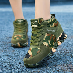 Versatile Camouflage Pattern Breathable Tube Running Shoes Women's Footwear