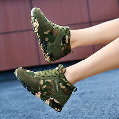 Versatile Camouflage Pattern Breathable Tube Running Shoes Women's Footwear