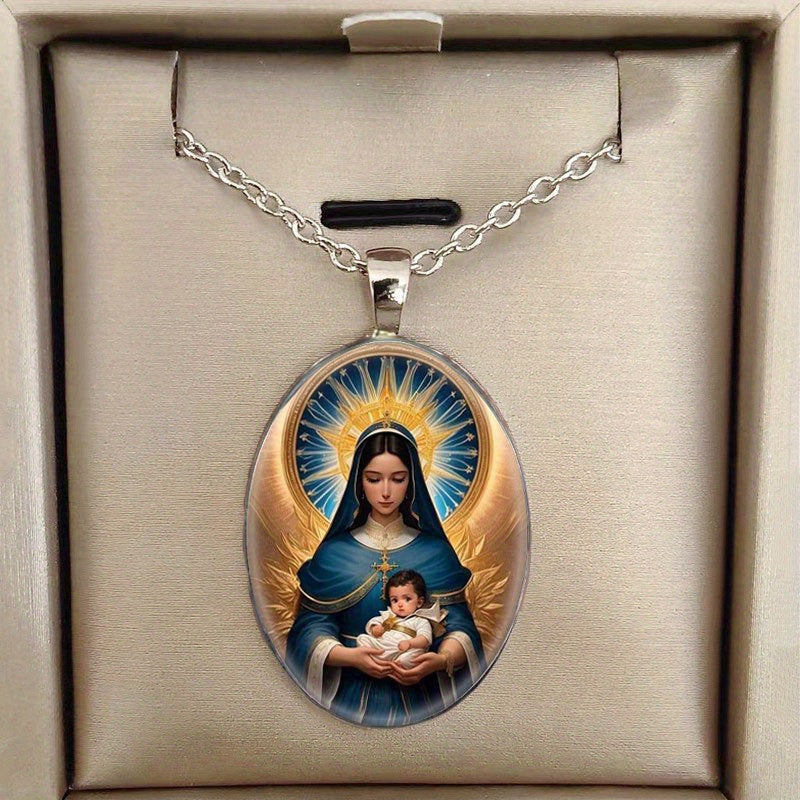 Virgin Mary Pendant Necklace Vintage Party Jewelry Gift