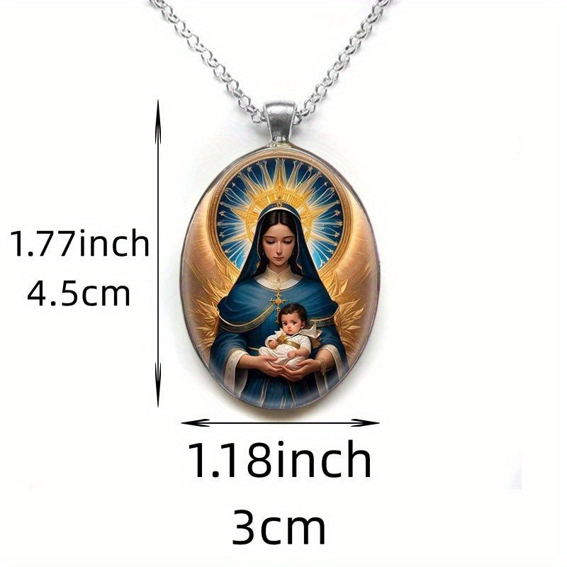 Virgin Mary Pendant Necklace Vintage Party Jewelry Gift