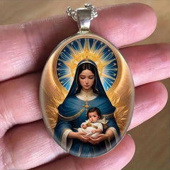 Virgin Mary Pendant Necklace Vintage Party Jewelry Gift