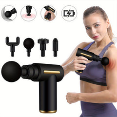 Portable Body Massage Gun w/ LED Screen, Rechargeable Muscle Massager