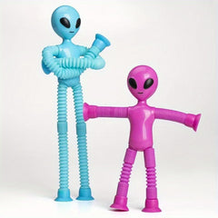 Bendable Alien Figures Telescopic Tube Cartoon Toys Fidget Stretch