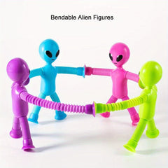 Bendable Alien Figures Telescopic Tube Cartoon Toys Fidget Stretch