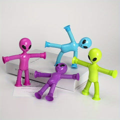 Bendable Alien Figures Telescopic Tube Cartoon Toys Fidget Stretch