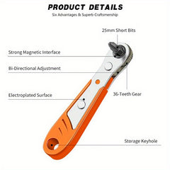 Mini Ratchet Wrench Bit Nozzle Handle Screwdriver Repair Tool