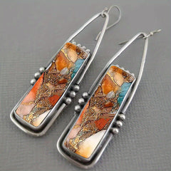 Amber Crystal Earrings Vintage Party Jewelry Gift Set