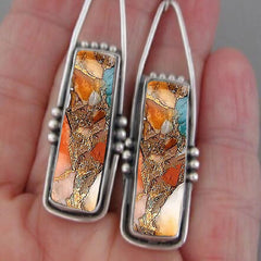 Amber Crystal Earrings Vintage Party Jewelry Gift Set