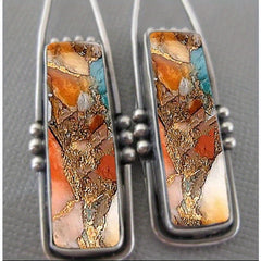 Amber Crystal Earrings Vintage Party Jewelry Gift Set