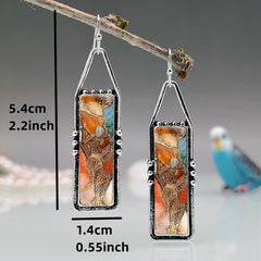 Amber Crystal Earrings Vintage Party Jewelry Gift Set