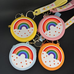 Rainbow Coin Purse Keychain ID Holder Backpack Key Charm Pendant