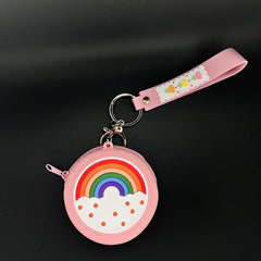 Rainbow Coin Purse Keychain ID Holder Backpack Key Charm Pendant
