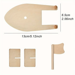 8pcs DIY Wooden Sailboat Rubber Band Paddle Boat Paint And Decorate