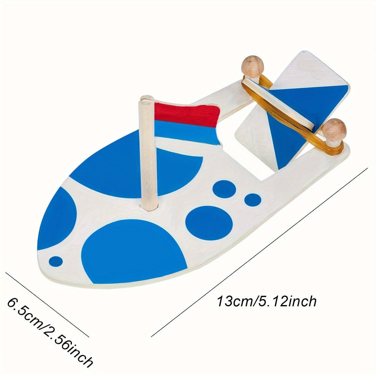 8pcs DIY Wooden Sailboat Rubber Band Paddle Boat Paint And Decorate