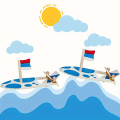 8pcs DIY Wooden Sailboat Rubber Band Paddle Boat Paint And Decorate