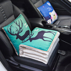 2 In 1 Pillow Blanket Portable Folding Blanket Car Interior Cushion Pillow