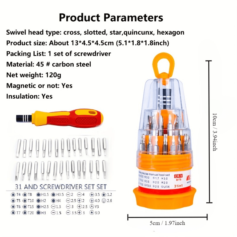 31-in-1 Precision Magnetic Screwdriver Set