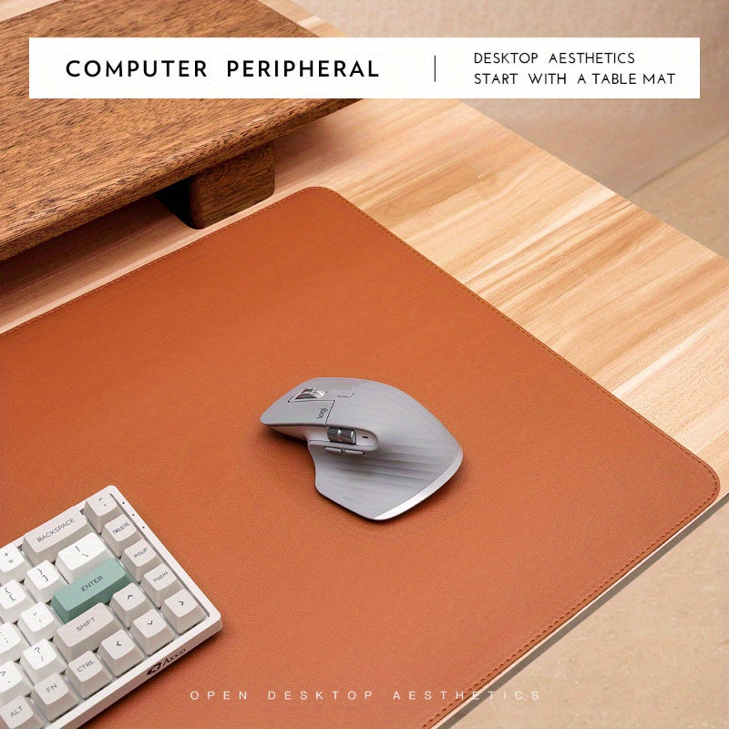 Faux Leather Desk Pad Oversized Mouse Keyboard Writing Computer Supplies