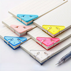 10pcs Transparent Triangular Clips, Stationery Book Clips