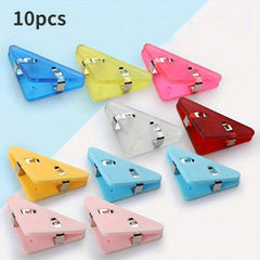 10pcs Transparent Triangular Clips, Stationery Book Clips