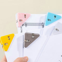 10pcs Transparent Triangular Clips, Stationery Book Clips