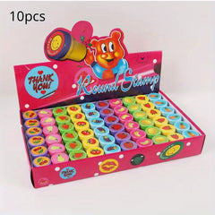 10pcs Toy Stamps Cartoon Animals Fruits Seal DIY Scrapbook Cartoon Toys