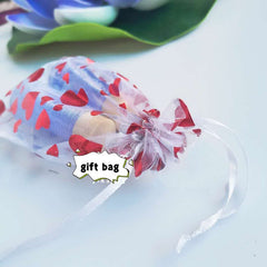 10pcs Love Drawstring Yarn Christmas Gift Bags Organza Jewelry Bag