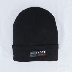 Winter Striped Warm Fleece Lined Knitted Beanie Hat for Men