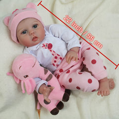 22 Inch Lifelike Reborn Doll Soft Body Realistic Doll Birthday Christmas Gift