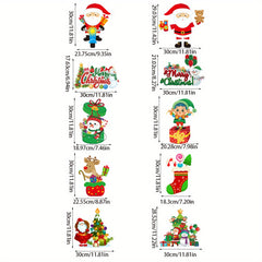 Santa Claus Snowman Christmas Door Hanging Banner Party Decoration