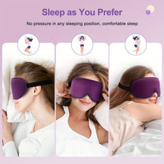 3D Contoured Blockout Light Eye Mask Adjustable Strap for Sleeping Travel Nap