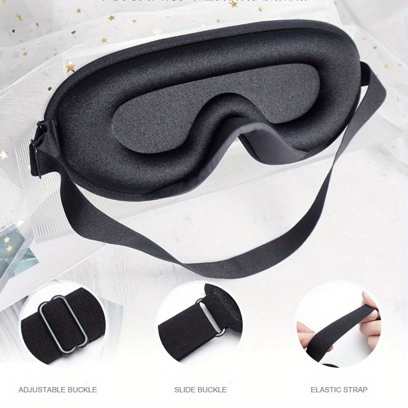 3D Contoured Blockout Light Eye Mask Adjustable Strap for Sleeping Travel Nap