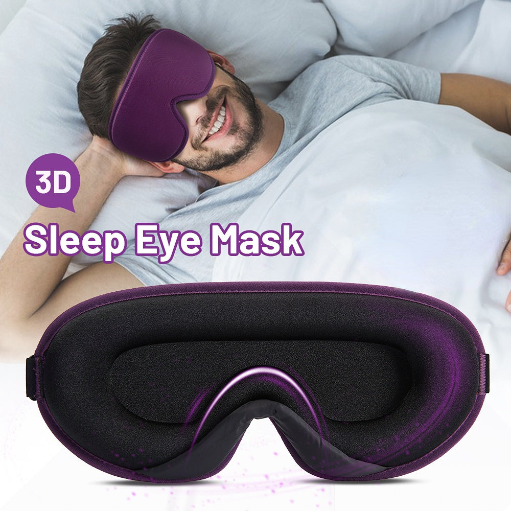 3D Contoured Blockout Light Eye Mask Adjustable Strap for Sleeping Travel Nap