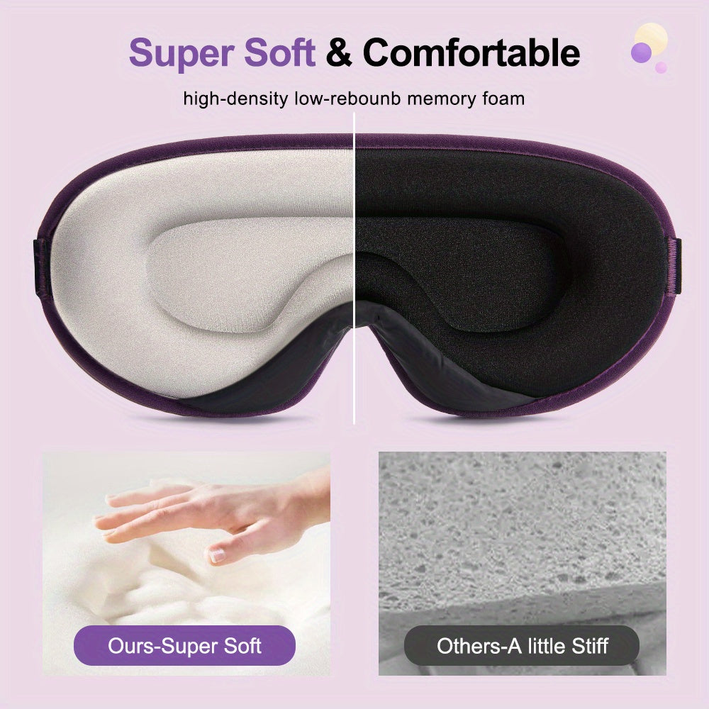 3D Contoured Blockout Light Eye Mask Adjustable Strap for Sleeping Travel Nap