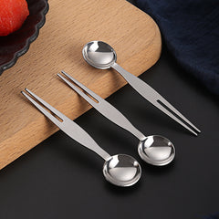 5pcs Stainless Steel Fruit Forks Set for Picnic