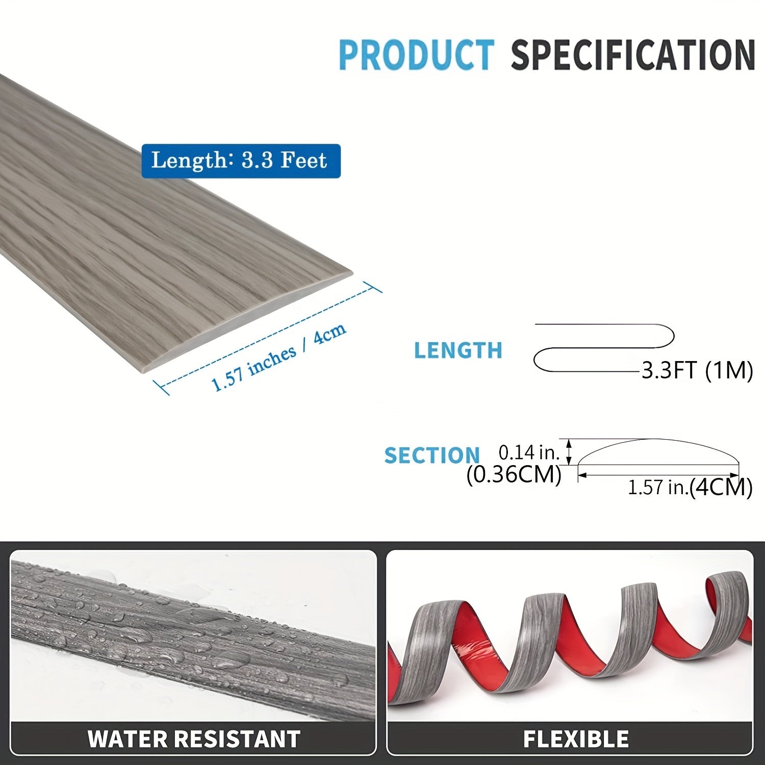 Vinyl Transition Strip - Floor Divider - Join Floor Gaps & Carpet