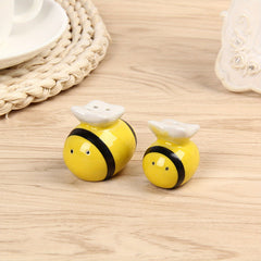 2pcs Ceramic Bee Condiment Jar Kitchen Gadget
