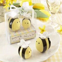 2pcs Ceramic Bee Condiment Jar Kitchen Gadget